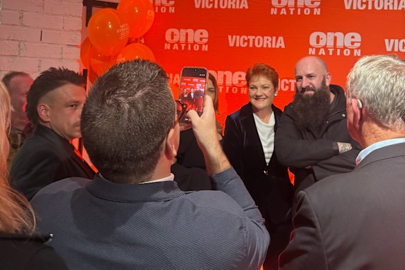The One Nation fundraiser Harkin attended in Melbourne earlier this month.