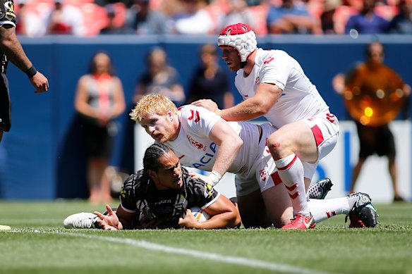 New Zealand’s Martin Taupau and England’s James Graham locked horns in Denver the last time a rugby  league Test was played in the US.