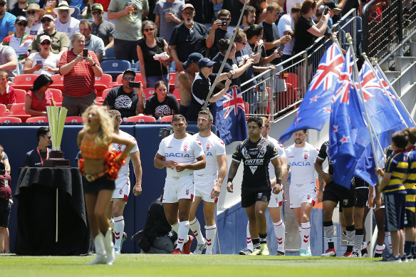 England and New Zealand take the field in Denver in 2018.