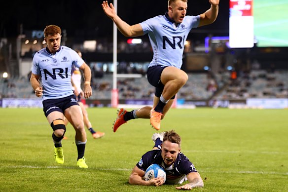 Corey Toole scores for the Brumbies