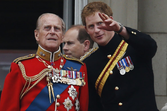 Prince Philip and Prince Harry in 2014.