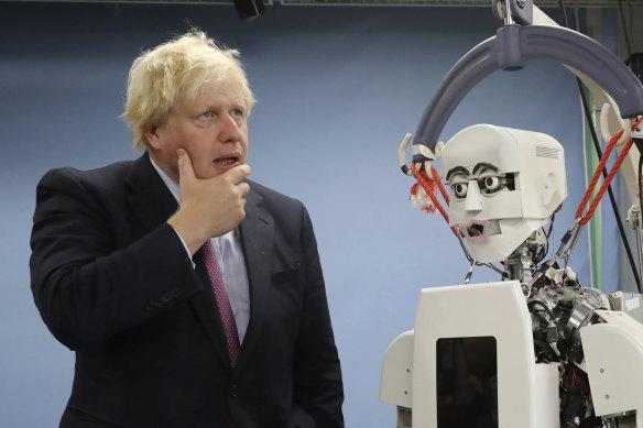 Johnson, pictured here in 2017 when he was Foreign Secretary, has always appeared less robotic than his political colleagues.