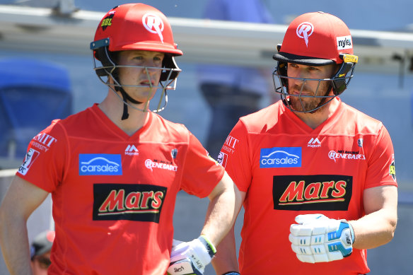 Renegades duo Sam Harper and Aaron Finch.
