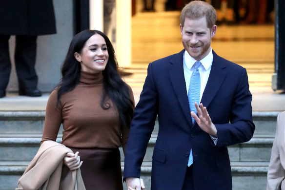 The Duke and Duchess of Sussex were pictured at Canada House on January 7.