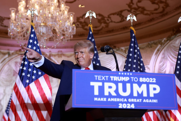 Former US President Donald Trump  announced he was seeking another term in office and officially launched his 2024 presidential campaign at his home in Palm Beach, Florida, on November 15.