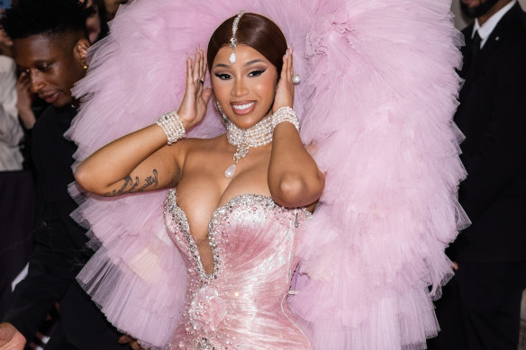 Cardi B on the way to the Met Gala.