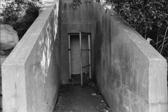 Entrance to the underground headquarters on April 20, 1971.  