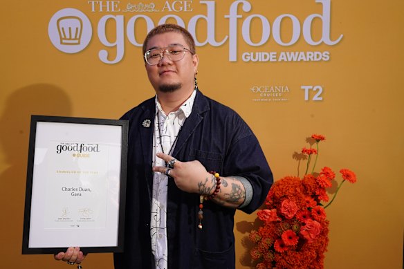 Chef turned sommelier turned chef, Sommelier of the Year winner Charles Duan.