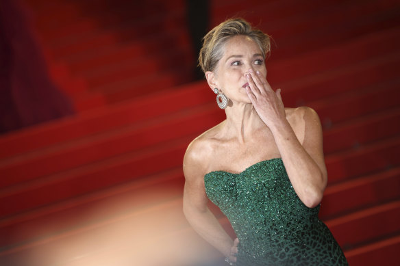 Sharon Stone at the premiere of the film Crimes of the Future in May 2022.