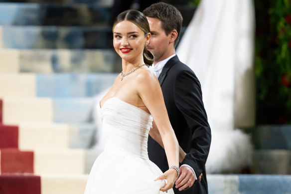 Australian royalty ... Miranda Kerr with husband Evan Spiegel at the 2022 Met Gala.