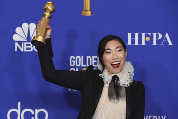 Awkwafina wins the Golden Globe for her work on The Farewell.