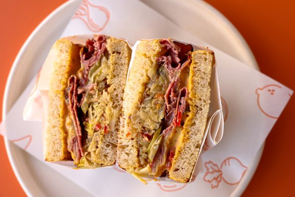 Reuben sandwich. 
