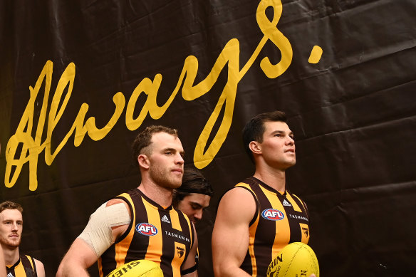 Tom Mitchell and Jaeger O’Meara will still be paid in part by Hawthorn.