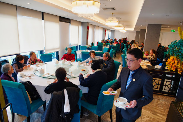 A busy yum cha service at Golden Lily.