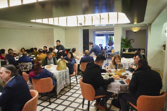 The bustling dining room.