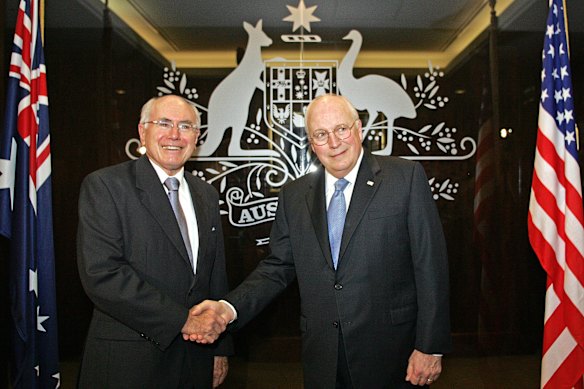 Then-Australian Prime Minister John Howard with Cheney during a visit to Sydney in 2007. 