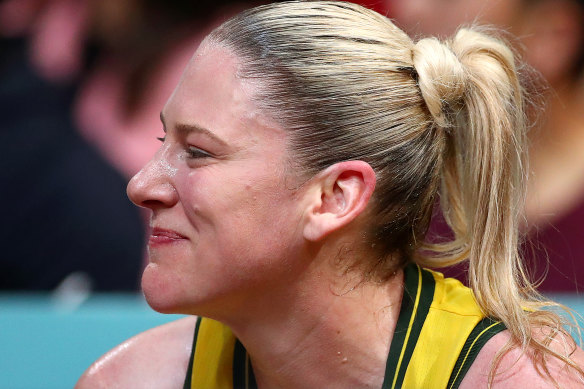 An emotional Lauren Jackson.