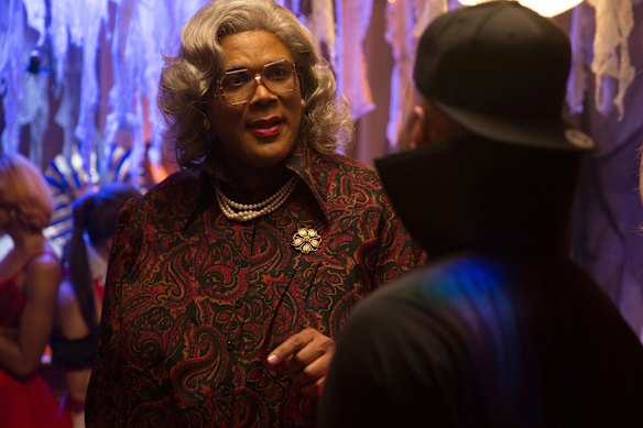 Tyler Perry portrays Madea in his Tyler Perry’s Boo! A Madea Halloween, a comedy, in 2016.