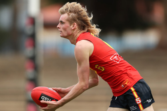 Pies debutant Jakob Ryan, pictured during last year’s under-18s national championships playing for SA.