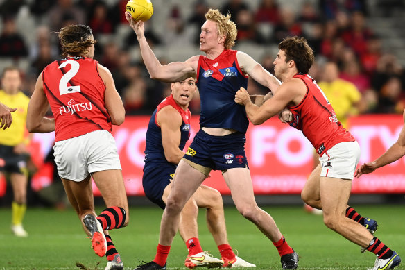 Melbourne midfielder Clayton Oliver has evolved his game to become more damaging