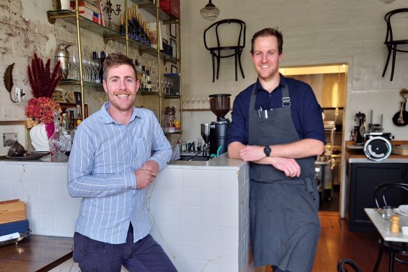 Ben McLachlan (left) and Jackson Fort at Bistrot Plume in Belmont, Geelong.