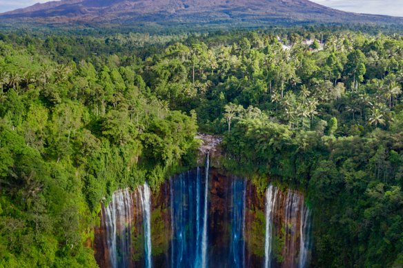 The spectacular Tumpak Sewu waterfall in Lumajang, East Java.