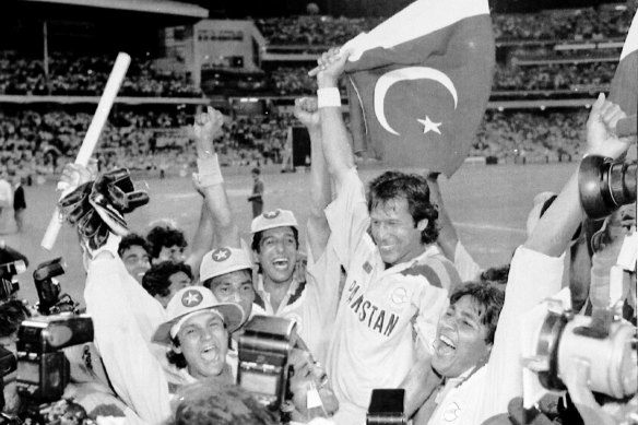 Imran Khan after captaining Pakistan to World Cup glory in Australia in 1992.
