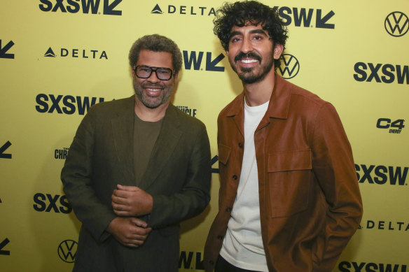 Jordan Peele (left) and Dev Patel, at the world premiere of Monkey Man  during the South by Southwest  festival in March.