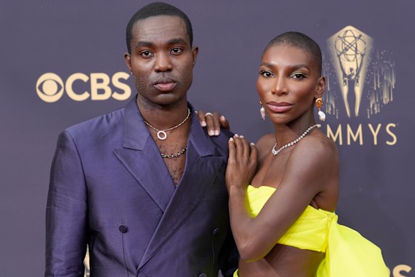 Paapa Essiedu with his costar from I May Destroy You, Michaela Coel.