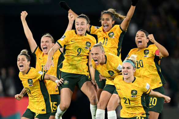The moment the Matildas won their FIFA Women’s World Cup quarter-final against France in a penalty shoot-out.