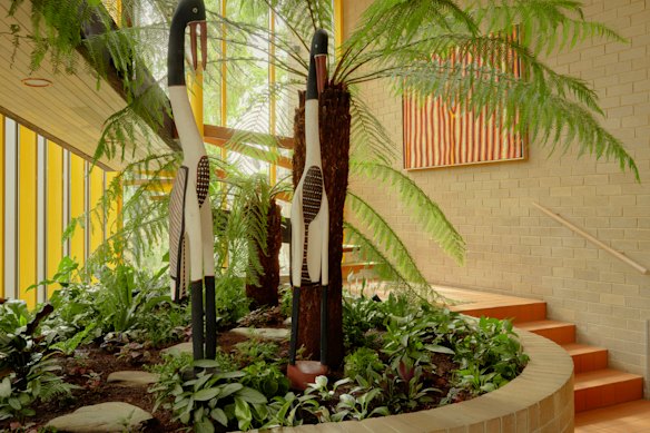 One of the main structural changes in the floor plan, which includes three bedrooms and a study, was reworking the mezzanine study overlooking the atrium.