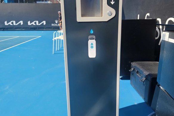 Refill water courtside at the Australian Open