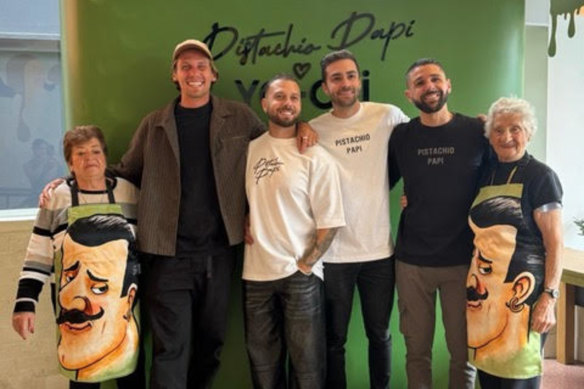 Yo-Chi brand director Oliver Allis (second from left) at a crossover event with Pistachio Papi. 