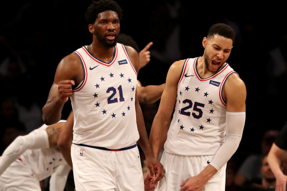 Dynamic duo: 76ers stars Joel Embiid (left) and Ben Simmons.