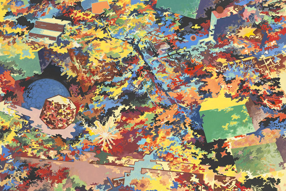 Brown’s 1984 painting Manifestations, owned by the National Gallery of Victoria.