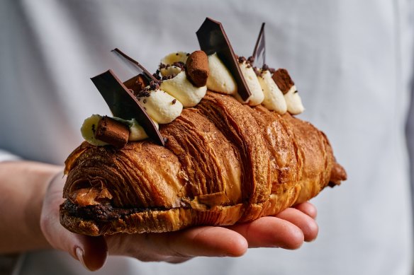 The Lune x Koko Black Belgian truffle croissant, made especially for World Chocolate Day on July 7.