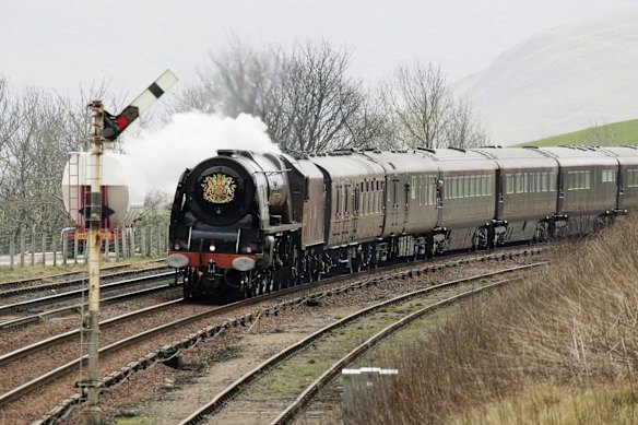 The royal train steaming through England in 2005.