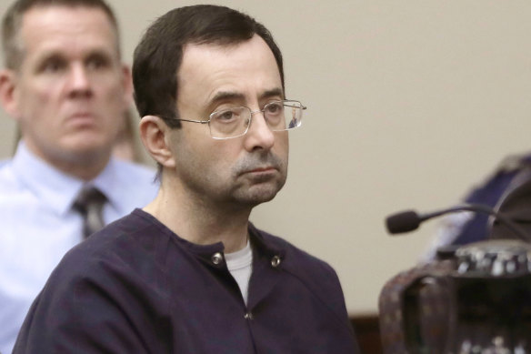 Former USA Gymnastics team doctor Larry Nassar was jailed for life for sexually abusing athletes in his care.