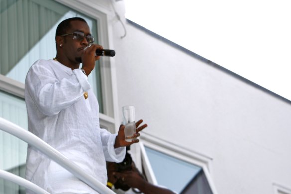 Combs appears at a White Party at his East Hampton estate in 2007.