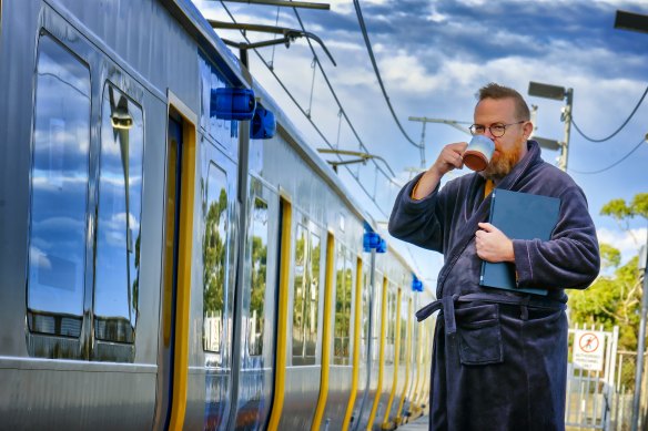 Chris O’Neill took the train to the city every day for 20 years, now he works from home.