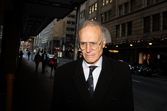 Justice Dyson Heydon arrives at the Royal Commission into trade unions in 2015 in Sydney,