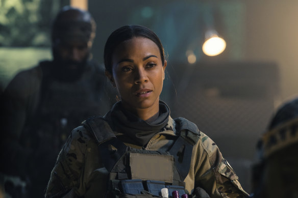Zoe Saldana stars as Joe, a CIA operative, in Lioness.
