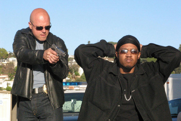 Michael Chiklis, left, in The Shield.