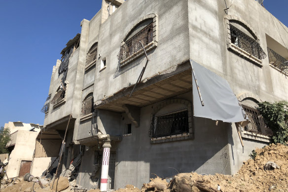 The house under which the tunnel entrance was found in Khan Yunis.