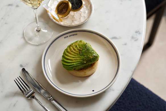 Crumpet sourdough with avocado and caviar optional.