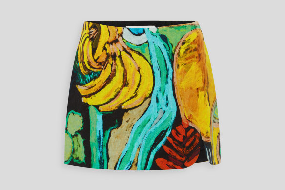 Venroy’s tropical print linen skirt.