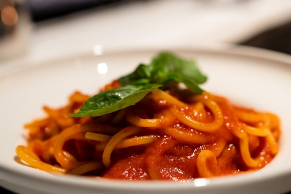 Forks only please for your spaghetti at Salumeria Roscioli.