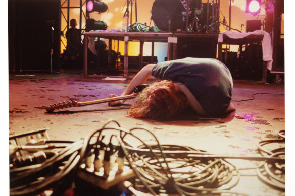 Kurt Cobain on stage with Nirvana at first Big Day Out, held at the Hordern Pavilion on January 25, 1992.