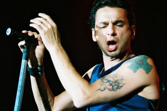 Depeche Mode’s lead singer, Dave Gahan, performing in 2001.