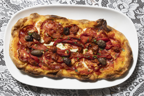 Go-to dish: Salami pizza.